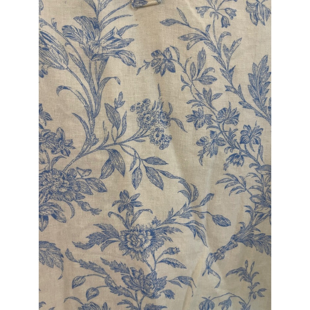 Laura Ashley Blue Botanical Linen Blend Tunic 1X Cottagecore Vintage Inspired - Picture 4 of 11